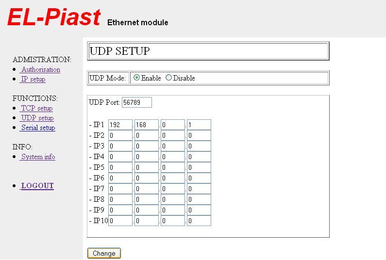 Pracując w trybie klienta TCP moduł cyklicznie próbuje nawiązać połączenie z odległym hostem. Również w przypadku zerwania połączenia, moduł przechodzi do trybu aktywnego nawiązywania połączenia.