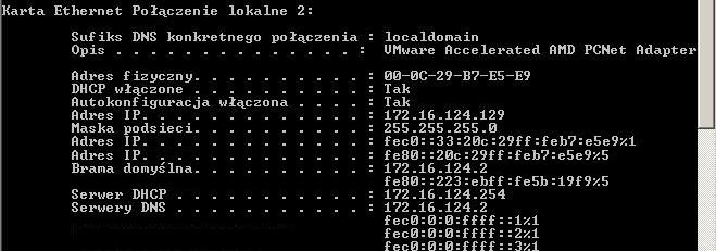 K2 Badanie właściwości IPv6 MAC 00-0C-29-B7-E5-E9 IP fec0::33:20c:29ff:feb7:e5e9%1 IP fe80::20c:29ff:feb7:e5e9%5 Brama fe80::223:ebff:fe5b:19f9%5 K3 MAC 00-0C-29-8F-09-80 IP