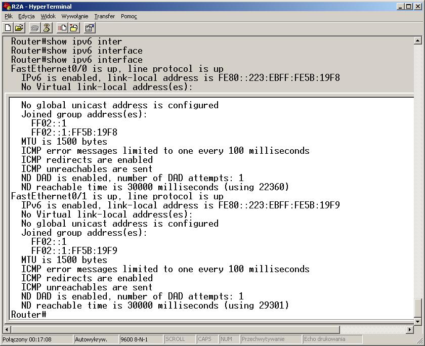 G. Włączyd router R1. Wyczyścid plik konfiguracyjny (enable ; erase startup_config). Przeładowad router (reload).