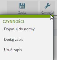 Czynności/Okno RCP Po dokonaniu weryfikacji zaimportowanych rekordów w celu przeniesienia czasu pracy na kalendarz pracownika należy użyć czynności "Importuj dane z RCP".