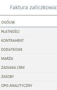 Formularze Formularze służą do edycji oraz podglądu szczegółowych danych zapisu. Zakładki Formularz składa się z zakładek, grupujących szczegóły zapisu.