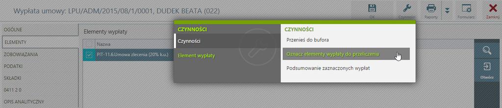 Mechanizm storna płacowego umożliwia: Oznaczenie do przeliczenia elementów wypłaty - opcja służąca np.