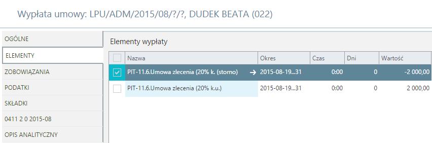 Wypłata korygująca Na wypłacie na zakładce Składki będzie widoczna korekta składek ZUS.