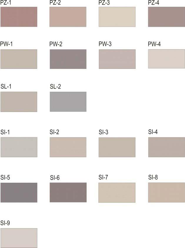 Tabela 1. Parametry L*a*b* barwy próbek ze złóż w rejonie Sobótki (PZ Pagórki Zachodnie, PW Pagórki Wschodnie, SL Stary Łom, SI Strzeblów I) Table 1.