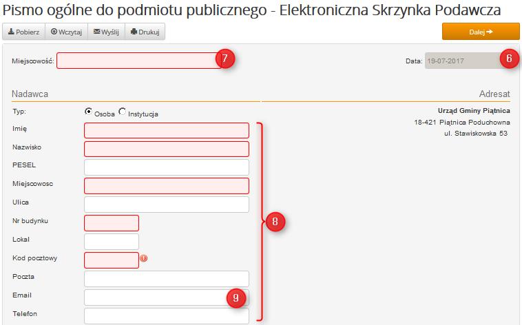 STRONA 4 10. Określ rodzaj pisma. 11. Wpisz tytuł pisma. 12. Wpisz treść pisma dlaczego i z jaką sprawą, ewentualnie na jakiej podstawie prawnej zwracasz się do urzędu. 13.