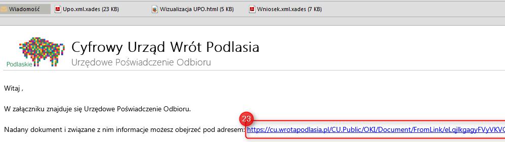 Wysyłanie podpisanego dokumentu do urzędu 19. Jeśli operacja podpisania przebiegła pomyślnie, system przeniesie Cię z powrotem na Cyfrowy Urząd. 20.