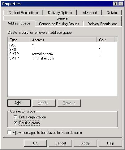 Screenshot 6: Karta Address Space 9. W sekcji Connector scope wybierz opcję Routing group. 10