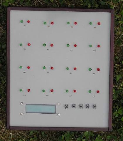 Widok czołowy na tarcze 1 2 3 4 5 6 7 8 9 10 11 12 13 14 15 16 Matryca LCD Reset 1 < > Ok Anuluj Kolejne diody ponumerowane są od 1 do 16 jak pokazano