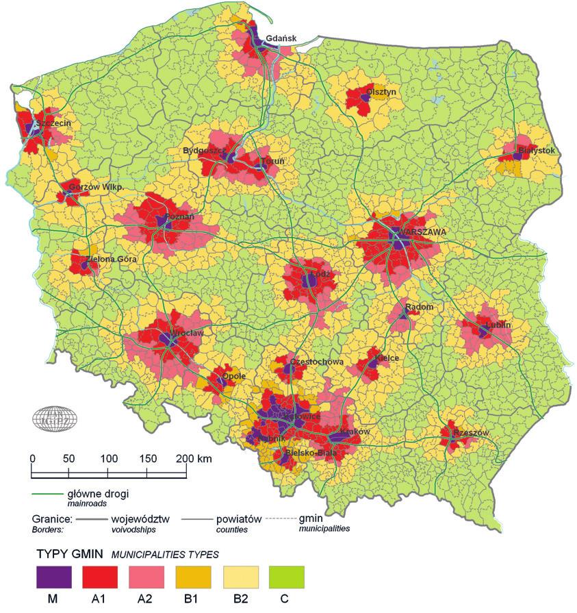 Współczesne typologie obszarów wiejskich w Polsce 447 Ryc. 2.