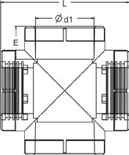 2.2. SYSTEMY INSTALACYJNE ROZMIAR Ø [mm] Ød 1 L E ILOŚĆ NAN 03FT-TEE-630000 63 62.5 120 27.4 16 NAN 03FT-TEE-750000 75 74.9 137 31 10 NAN 03FT-TEE-900000 90 89.9 160 35.