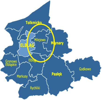 W latach 1945-1954 Milejewo było wsią gminną powiatu elbląskiego, w której skład wchodziły gromady: Milejewo, Dąbrowa, Huta (Huta Żuławska), Majewo, Ogrodniki, Piastowo i Rychnowy.
