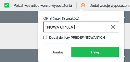 7. WERSJE WYPOSAŻENIA 7.