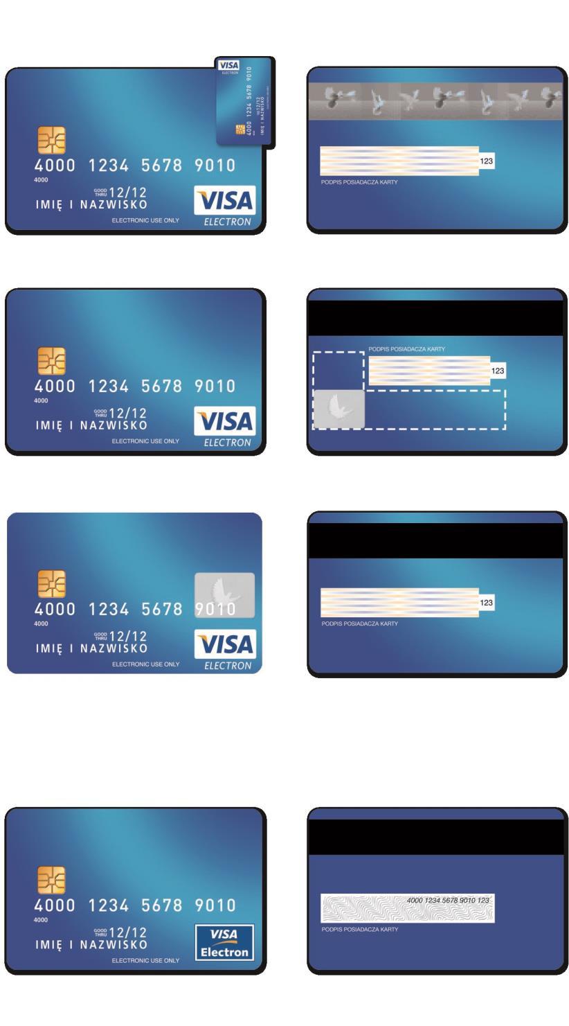 Karty Visa Electron Klienci mogą posługiwać się innymi kartami z rodziny VISA VISA Electron oraz V Pay. Karty te są ważne i można je akceptować.