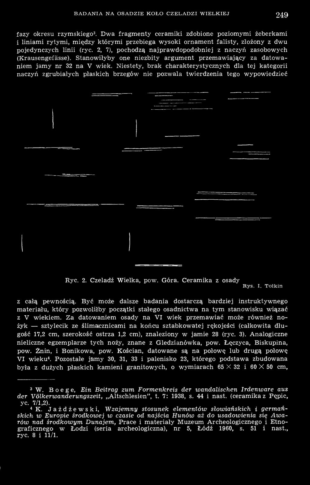 Tołkin z całą pewnością. Być może dalsze badania dostarczą bardziej instruktywnego materiału, który pozwoliłby początki stałego osadnictwa na tym stanowisku wiązać z V wiekiem.