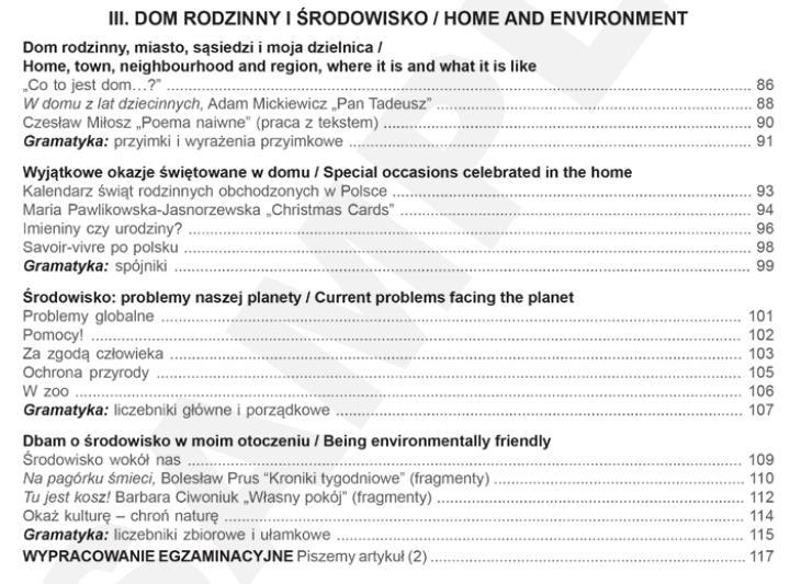 Zawartość podręcznika a nowe