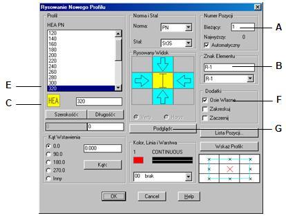 BeStCAD - Moduł STAL 1 Rysowanie nowego profilu Rysuje nową pozycję na podstawie biblioteki profili.