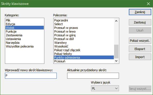 W oknie Kategorie wybierz menu, w którym znajduje się funkcja, a w polu Polecenia znajdź interesującą cię funkcję.