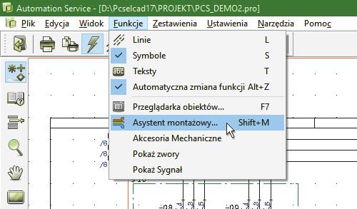 ASYSTENT MONTAŻOWY Zadaniem Asystenta Montażowego jest ułatwienie pracy i oszczędność czasu podczas pracy nad montażem elektrycznym maszyn, szaf, paneli.