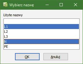 WYBÓR POTENCJAŁÓW Jeżeli chcesz wykonywać połączenia według linii potencjałowych, możesz wybrać żądane potencjały, dla których chcesz