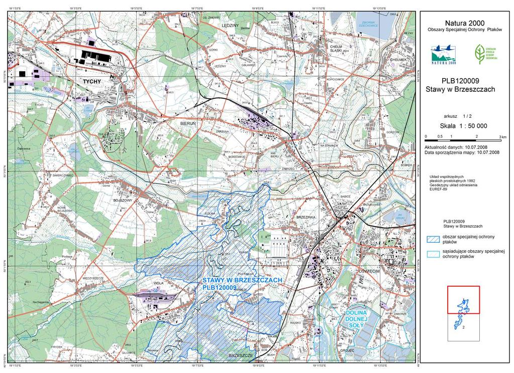 Rysunek 32. Ostoja ptasia Stawy w Brzeszczach (źródło: http://natura2000.gdos.gov.pl).