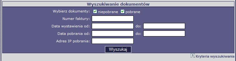 5.4 Wyszukiwanie dokumentów Funkcja wyszukiwania umożliwia znalezienie dokumentów spełniających zadane kryteria.