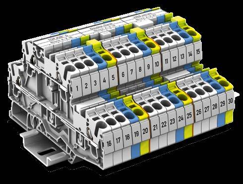 Złączki dwupiętrowe TOPJOB S z pionowym podejściem przewodów Złączki dwupiętrowe TOPJOB S dzięki swojej konstrukcji umożliwiają montaż przewodów od góry,