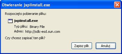 Poniższy proces instalacji oprogramowania odbywa się przy wykorzystaniu przeglądarki Mozilla Firefox. Aby pobrać Java Script należy: 1.