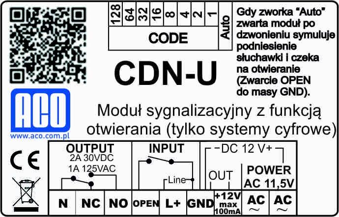 Możliwa jest samodzielna praca modułu (wbudowany sygnalizator dźwiękowy) i równoległa z unifonem.