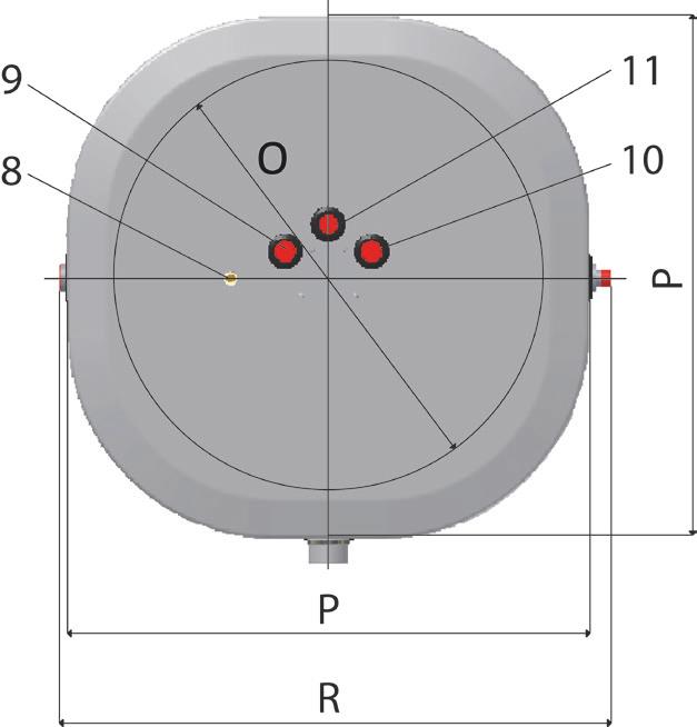 Instrukcja montażu i eksploatacji zbiorników multiwalentnych BUZ 750/300.91/92A; BUZ 1000/300.91/92A 8.1 Wymiary BUZ 750/300.91A; BUZ 1000/300.