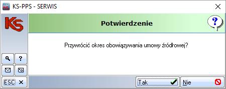 przedłużonej, aby przy rejestracji nowych świadczeń, umowa z poprzedniego roku nie podpowiadała się. Komunikat należy potwierdzić TAK. Rys. 1.4.