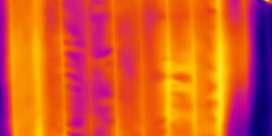 75,9 C 60 70,1 C 70 69 35,9 C a) b) 68,0 C Rys.15. Termogramy wkładu aramidowego Lp.9. a) termogram po nagrzewaniu wkładu, b) termogram po analizie i wyodrębnieniu fragmentu o innych parametrach cieplnych.