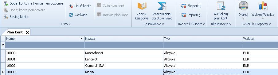 Zakładanie kont księgowych w wersji francuskiej inne możliwości W pozostałych miejscach systemu, gdzie zakładane są konta księgowe, należy wprowadzać numery kont wraz z myślnikami (dla zdefiniowania