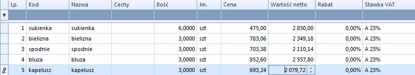 Rys. 158 Elementy faktury Łączna kwota faktury to: Netto Vat Brutto EUR 11 946,84