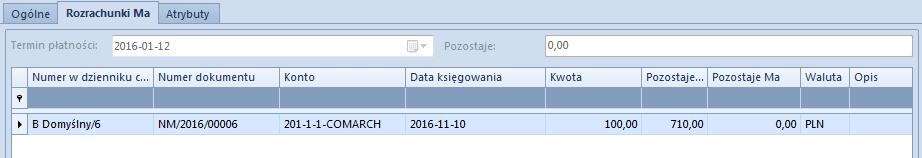 Opis dodatkowy opis dekretu Stawka VAT stawka VAT należąca do grupy stawek VAT, przypisanej do firmy, w której zalogowany jest użytkownik Sekcja Rozrachunki dostępna wyłącznie dla dekretów