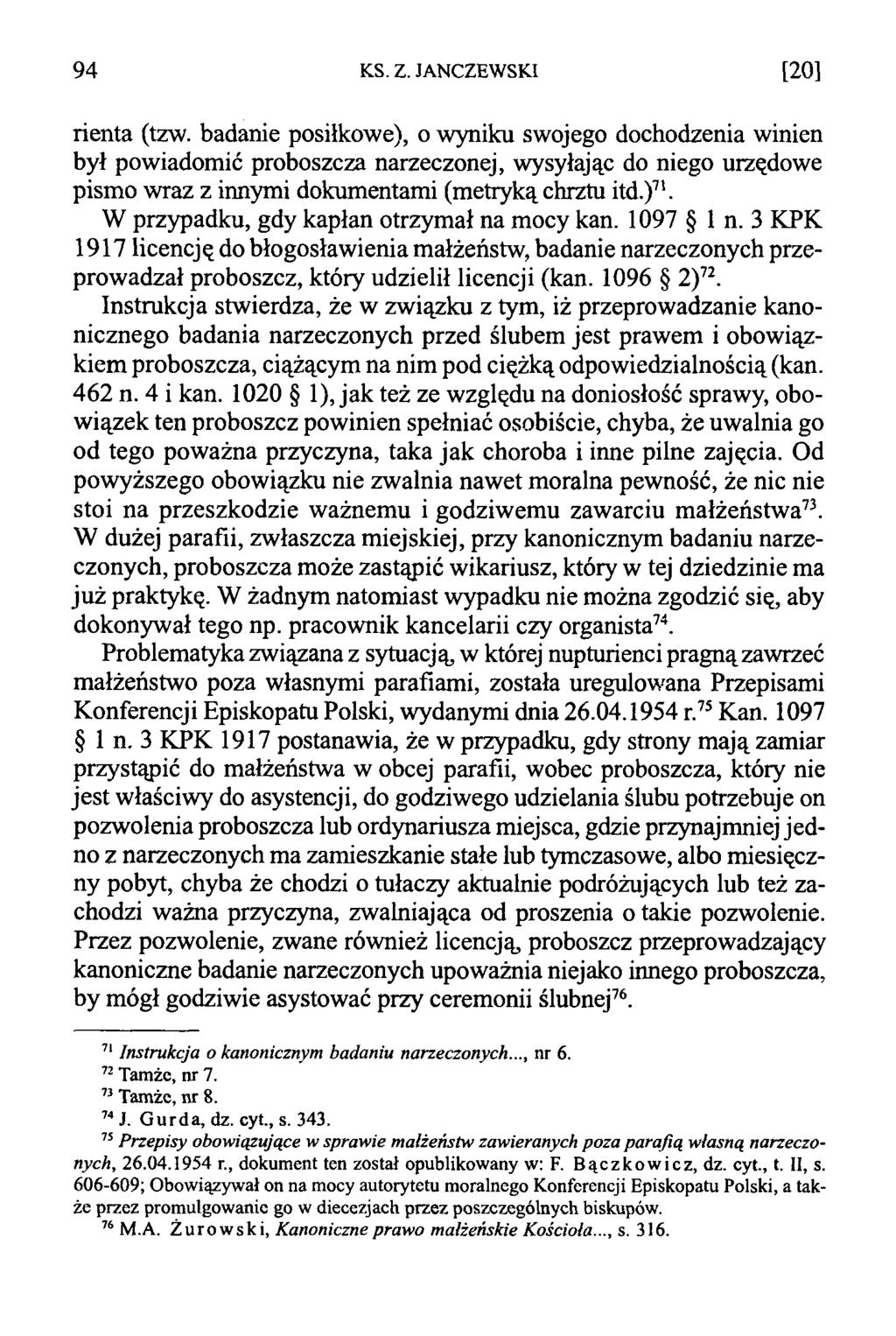 9 4 KS. Z. JANCZEWSKI [20] rienta (tzw.
