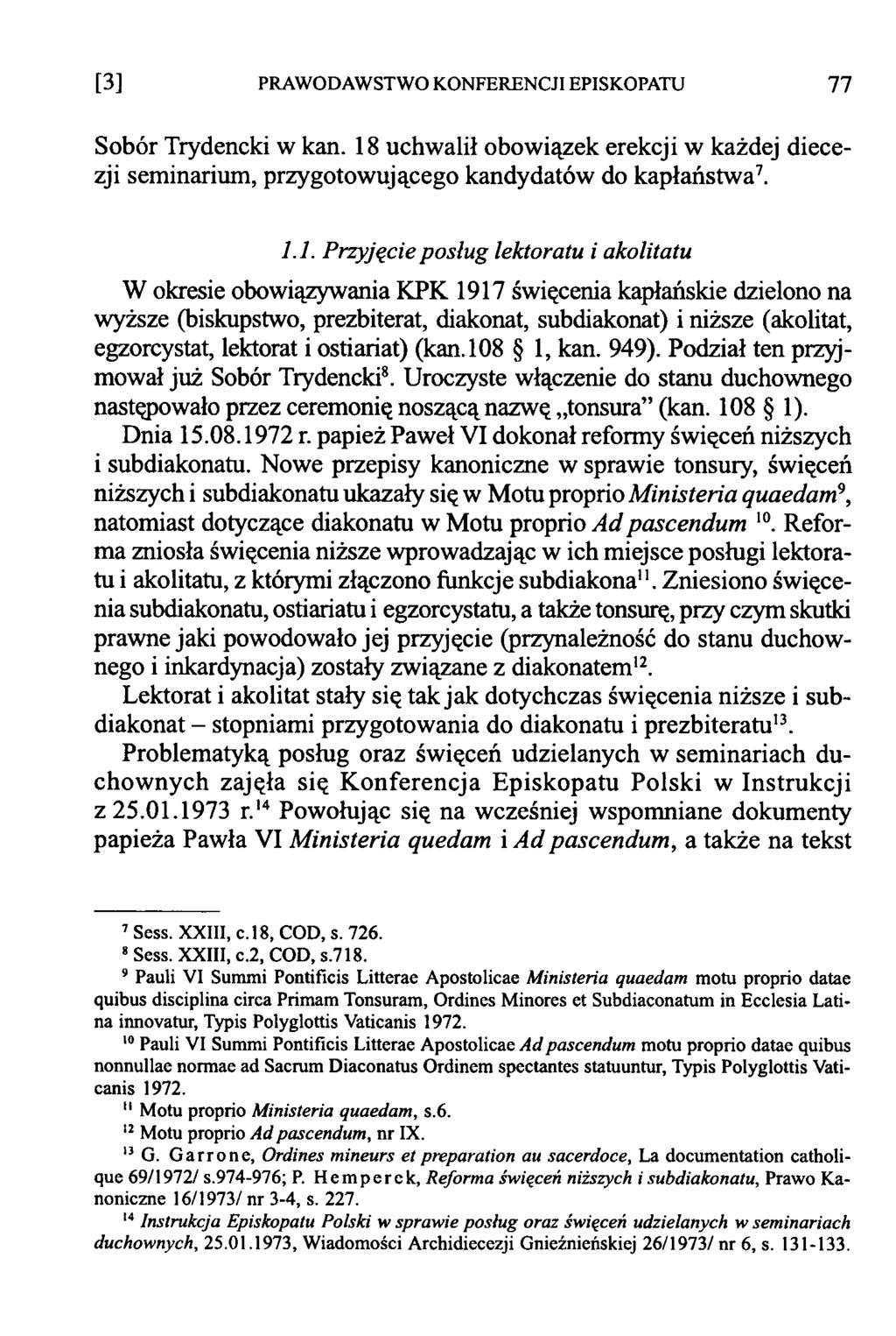 [3] PRAWODAWSTWO KONFERENCJI EPISKOPATU 77 Sobór Trydencki w kan. 18