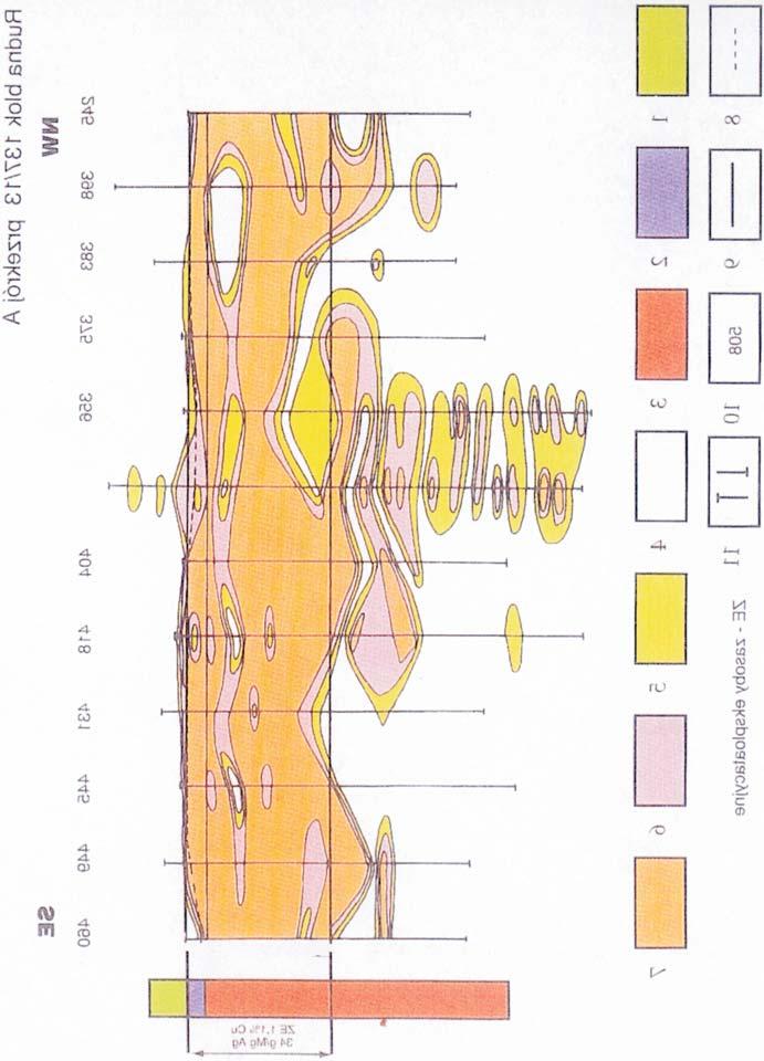 Rysunek 5 Wystêpowanie mineralizacji poni ej z³o a zasadniczego. Z³o e rud miedzi (Nieæ 2010).