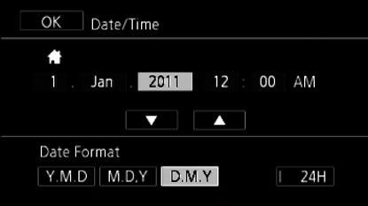 Ustawianie czasu po raz pierwszy Ustawianie daty i czasu Przed rozpoczęciem pracy z kamerą wymagane jest ustawienie daty i czasu.