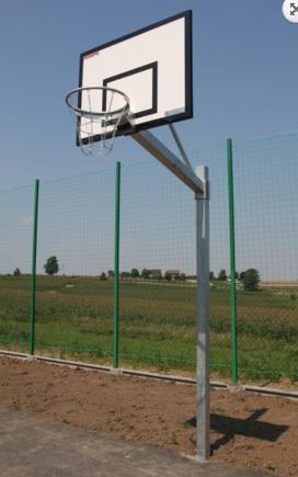 Tablica do koszykówki Konstrukcja do koszykówki jednosłupowa przeznaczona do mocowania tablic o wymiarach 90 x 120 cm oraz 105 x 180 cm.