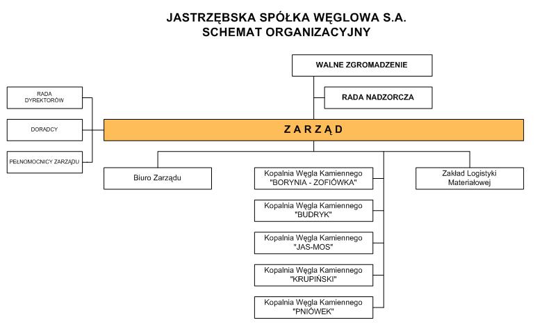 Sprawozdanie Zarządu z działalności Strukturę organizacyjną JSW S.A.