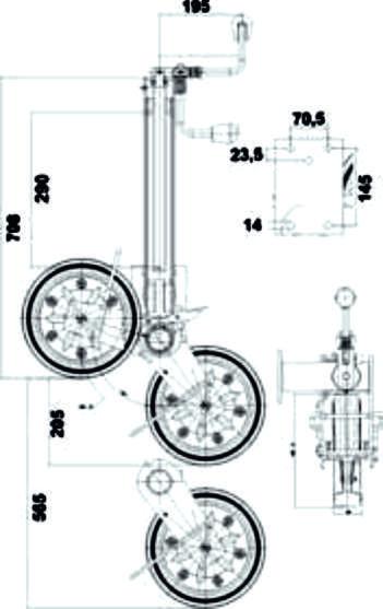 .. 205+360mm Rura zewnêtrzna:... O70x4mm Max.