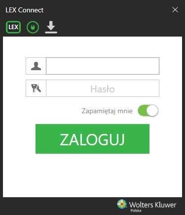 Rys. 1 Okno logowania LEX Connect 4. Praca z LEX Connect 4.1 Logowanie Po otwarciu okna logowania (rys.