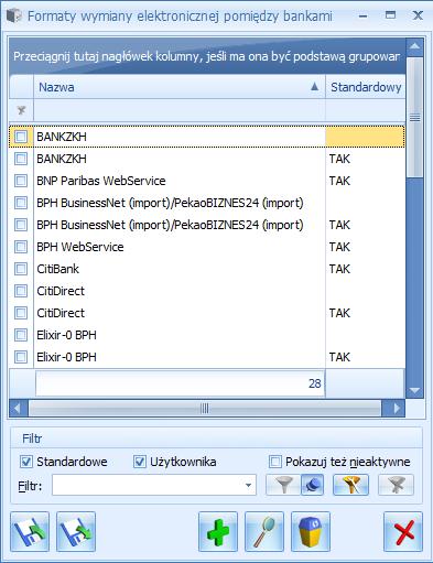 3.6.16.7 Definiowanie formatu wymiany danych z bankami Definiowanie formatów przelewów jest dostępne w menu Ogólne /Inne /Formaty przelewów.