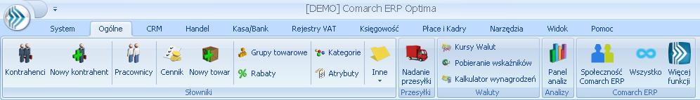 1 Standardy w programie 1.1 Standardy ogólne 1.1.1 Obsługa menu głównego (wstążki) 1.1.1.1 Zwijanie wstążki menu oraz skróty klawiaturowe dla funkcji menu Wstążka menu to pasek menu widoczny na górze okna programu: Rys.