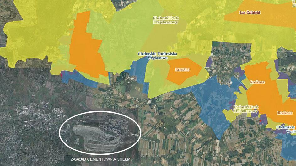 Geograficznie Cementownia Chełm leży na obszarze Pagórów Chełmskich stanowiących część Wyżyny Lubelskiej.