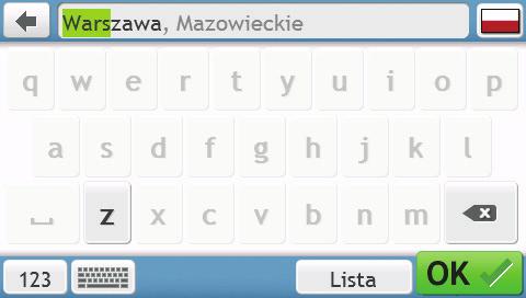 Jak wprowadzać znaki/liczby? Aby wybrać znak, stuknij go. Aby usunąć znak, stuknij. Stuknij i przytrzymaj, aby usunąć cały tekst.