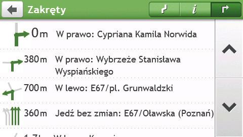 modelu urządzenia Mio. Jak uzyskać widok statystyki trasy? 1. Na ekranie Opcje mapy stuknij przycisk. 2.