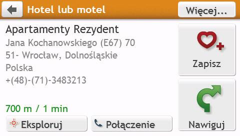 POI (Punkty zainteresowania) są pogrupowane w kategorie. Można wybrać wyświetlanie (lub ukrycie) ikon POI wszystkich kategorii na ekranie mapy lub wyświetlanie wyłącznie ikon z wybranych kategorii.