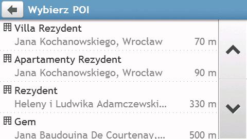 .. wyszukać punkty POI w pobliżu bieżącej lokalizacji wyszukać punkty POI w określonym mieście lub obszarze wyszukać punkty POI na trasie wyszukać punkty POI w pobliżu miejsca docelowego stuknij