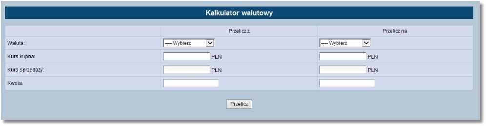 Kurs sprzedaży dewiz - kurs sprzedaży dla operacji bezgotówkowych (np. przelew). Kalkulator walutowy Kalkulator walutowy pozwala na przeliczenie jednej wybranej waluty na inną.